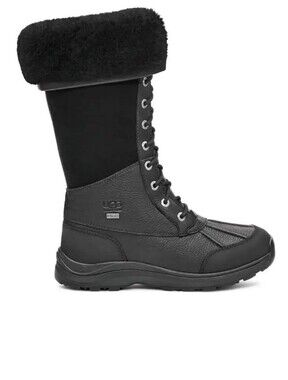 UGG Adirondack III Tall Winter Leather Waterproof Suede Black Boot Size US 7